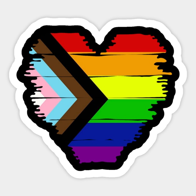 Progress Pride Rainbow Flag For Inclusivity Sticker by PowderShot